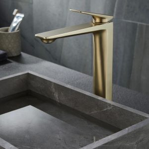 mitigeur salle de bain or brossé
