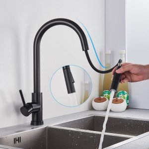 robinet cuisine flexible noir