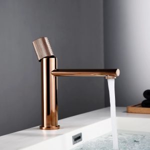 robinet lavabo doré brossé