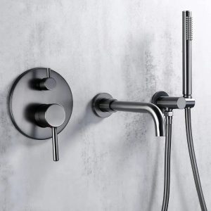 robinet baignoire encastrable argenté