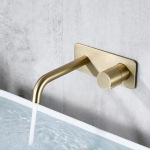 robinet mural doré laiton