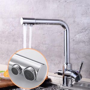 robinet cuisine évier argenté