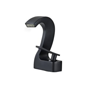 design cygne robinet lavabo noir