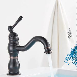 robinet lavabo vintage noir