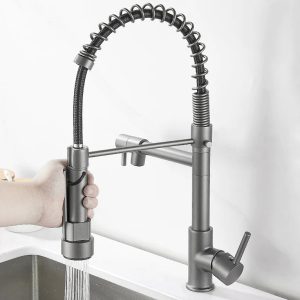 Robinet double bicolore cuisine