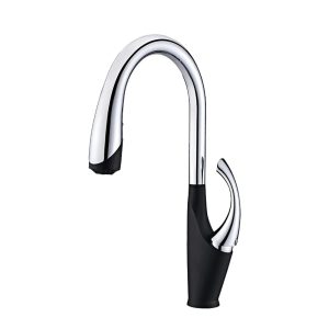 robinet moderne cuisine noir argent laiton