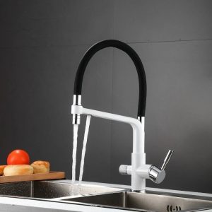 robinet cuisine flexible blanc