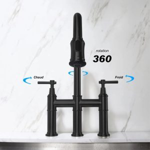 robinet évier rétro noir laiton