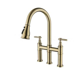 Robinet cuisine flexible dore laiton