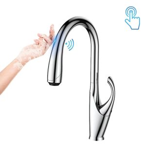 Robinet évier cuisine design argenté