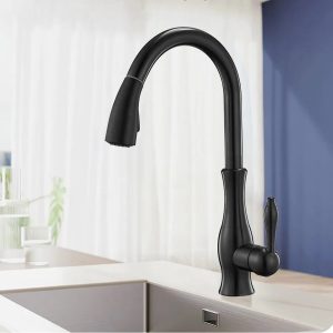 robinet cuisine noir laiton