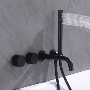 robinet noir mural baignoire