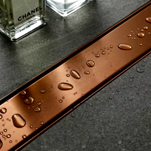 caniveau de douche encastré or rose