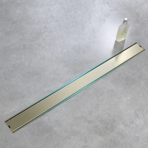caniveau de douche design or brossé