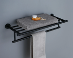 porte serviettes noir mate strié
