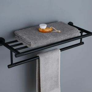 porte serviettes noir mate strié