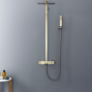 colonne de douche or brossé