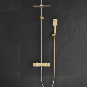 colonne de douche or brossé