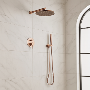 colonne de douche or rose