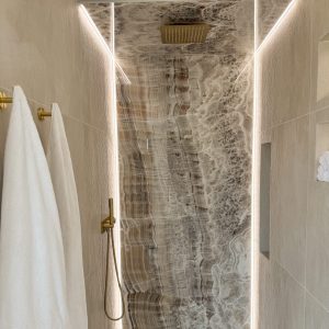 installation douche or brossé
