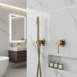 douchette à main or brossé