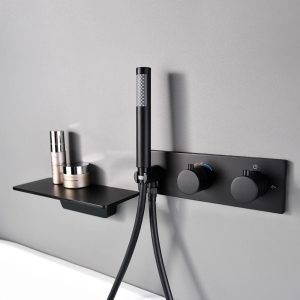 robinet noir mate pour baignoire