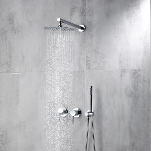 colonne de douche encastrée chrome