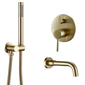 robinet baignoire doré