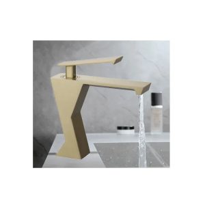 robinet salle de bain laiton géométrique