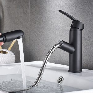 robinet lavabo flexible noir mat