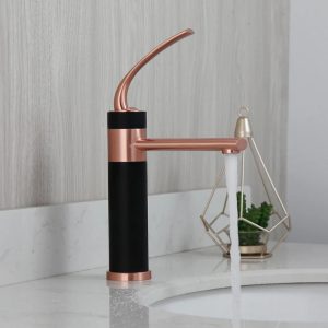 robinet bicolore doré rose