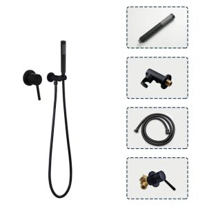 mitigeur rond noir laiton