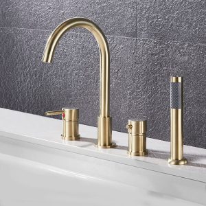 robinet baignoire encastrable doré