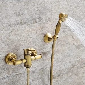 robinet douche doré