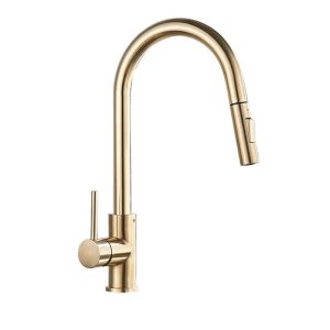 robinet cuisine flexible doré laiton
