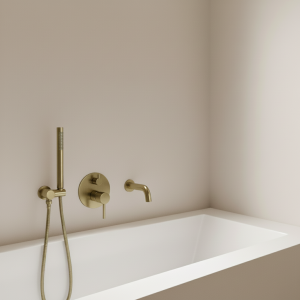 bain douche or brossé
