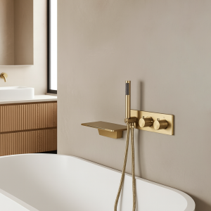 mitigeur de bain or brossé