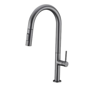 robinet cuisine gris brossé