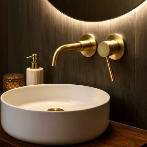 mitigeur mural or brossé