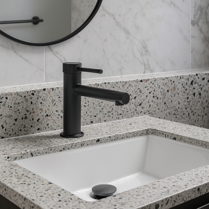 mitigeur de salle de bain noir mate