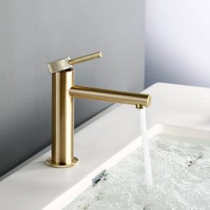 mitigeur de salle de bain or brossé