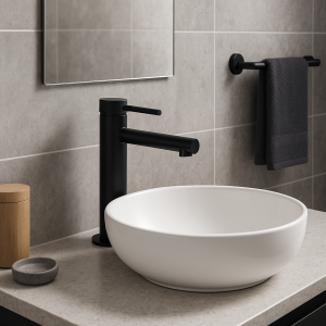 design contemporain mitigeur noir mate