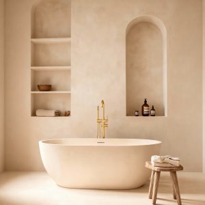 robinet sur pied or brossé