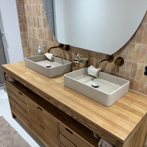 mitigeur salle de bain or rose brossé