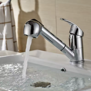 Robinet cuisine évier mitigeur flexible multijet argenté laiton