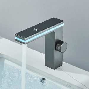 robinet lavabo argenté