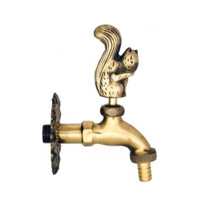 Robinet extérieur de jardin rétro fleur animaux Doré
