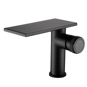 bec plat mitigeur noir