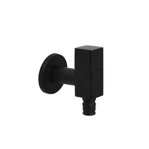 robinet extérieur de jardin moderne cubique mural noir laitonné