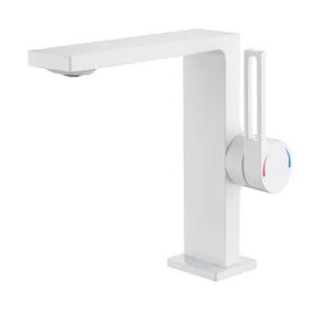 robinet lavabo blanc minimaliste